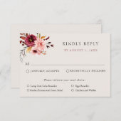 フラル パンプキン ウェディング RSVP 返信カード 招待状 (正面/裏面)