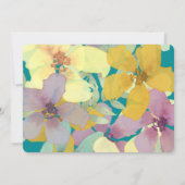 フラル パープルとターコイズのウェディング 招待状 (裏面)