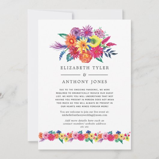 フラル フィエスタ ウェディング 減少したゲストリスト 案内状 (正面)