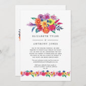 フラル フィエスタ ウェディング 減少したゲストリスト 案内状 (正面/裏面)