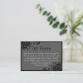 フラル ブラックとグレーの結婚式 ギフト レジストリー エンクロージャーカード (スタンド正面)
