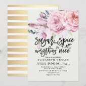 フラル ベイビー シャワー スイート & スパイス & エブリシング ナイス 招待状 (正面/裏面)