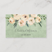 フラル ベージュ サージュグリーン ウェディング ウェブサイト エンクロージャーカード (裏面)