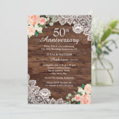 フラル ラスティック ウッドレース 50周年 結婚記念日 招待状 (スタンド正面)