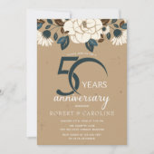 フラル ラスティック 50周年 結婚記念日 招待状 (正面)