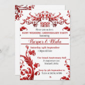 フラル ルビー 40周年 誕生日 招待状 (正面/裏面)