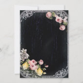 フラル ヴィンテージ タイポグラフィー 黒板 ウェディング 招待状 (裏面)