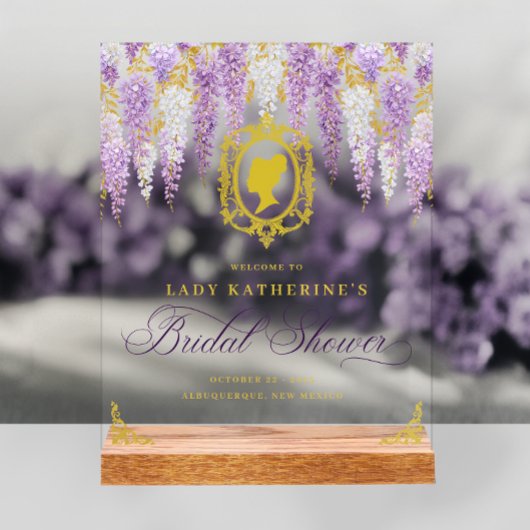 フラル ヴィンテージ ブライズシャワー ウェルカム アクリルサイン