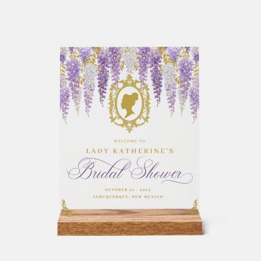 フラル ヴィンテージ ブライズシャワー ウェルカム アクリルサイン (正面)