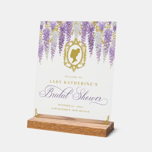 フラル ヴィンテージ ブライズシャワー ウェルカム アクリルサイン (傾斜)