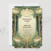 フラロア ヴィンテージ ウェディング 招待状 アールヌーボー (正面)
