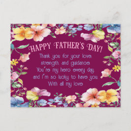 フラロエレガントアル・デコール付き父の日はがき シーズンポストカード