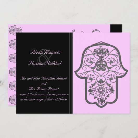 フラロハムサ(オリジナル)(ウェディング) 招待状 (正面/裏面)