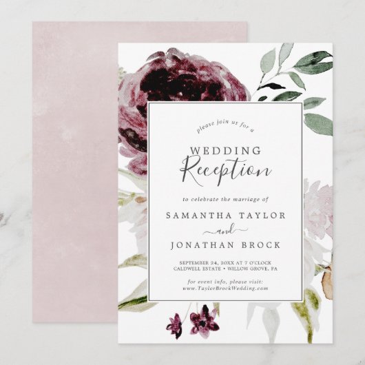 フラロマンス ウェディング レセプション 招待状 (正面/裏面)