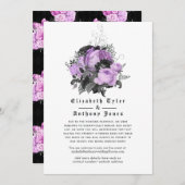 フラロルゴシックスタイルの縮小結婚式ゲストリスト 案内状 (正面/裏面)