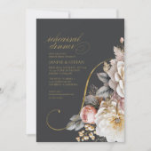 フラローマ ドラマ リハーサル ディナー チャコール ID1022 招待状 (正面)