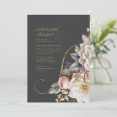 フラローマ ドラマ リハーサル ディナー チャコール ID1022 招待状 (スタンド正面)