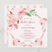 フラワエレガントレス桜ブライダルシャワー招待 セーブザデート (正面/裏面)