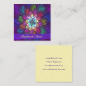 フラワカラフルー抽象芸術フラクタルアート スクエア名刺 (正面/裏面)