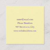 フラワカラフルー抽象芸術フラクタルアート スクエア名刺 (裏面)