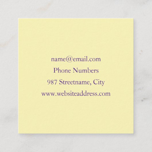 フラワカラフルー抽象芸術フラクタルアート スクエア名刺 (裏面)