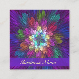 フラワカラフルー抽象芸術フラクタルアート スクエア名刺