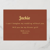 フラワガール テラコッタ 伴娘 提案カード 箔招待状 (裏面)