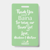 フラワガール ペタルパトロール 春の花 青 バッジ (Back)