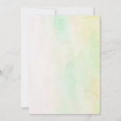 フラワリンピンクグリーン モダンエレガント ウェディング 招待状 (裏面)