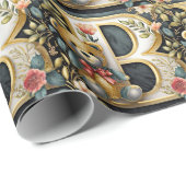 フラワリーテディベアの文字B ラッピングペーパー (ロールコーナー)