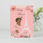 フラワリー・イフィール塔のエスニック・プリンセス in チュチュ・シャワー 招待状 (スタンド正面)