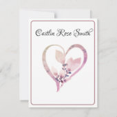 フラワルトースト エレガント ホワイト＆ローズ ブライダルシャワー 招待状 (裏面)