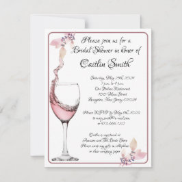 フラワルトースト エレガント ホワイト＆ローズ ブライダルシャワー 招待状