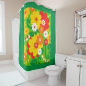 フラワーおもしろいパワー壁紙+アイディア シャワーカーテン (インサイチュ)