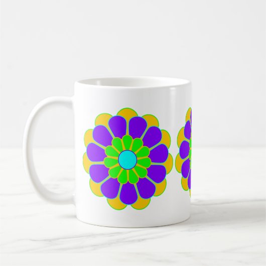 フラワーおもしろいパワー開花II コーヒーマグカップ (左)