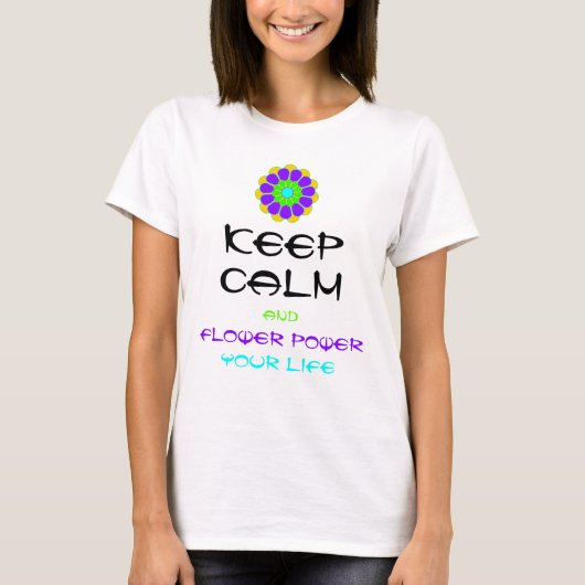 フラワーおもしろいパワー開花II +テキスト Tシャツ (正面)