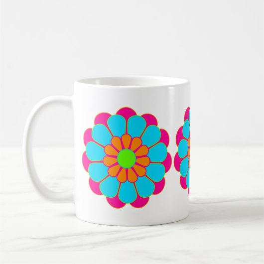 フラワーおもしろいパワー開花III コーヒーマグカップ (左)