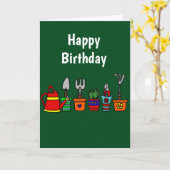 フラワーおもしろいポットの園芸用具 カード (黄色い花)