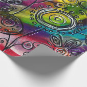 フラワーお洒落カラフルガーデンオリジナルのアートワーク ラッピングペーパー (角)