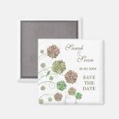 フラワーお洒落ガーデン日付磁石を保存 マグネット (正面/裏面)