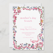 フラワーお洒落マザーズデイブランチ招待状 招待状 (正面)
