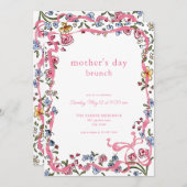 フラワーお洒落マザーズデイブランチ招待状 招待状 (正面/裏面)