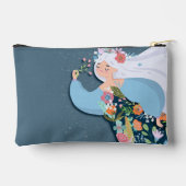 フラワーかわいらしお洒落レディ引用文 アクセサリーポーチ (裏面)