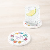 フラワーかわいらしカラフルリースパーソナライズされたトイレ コースター (側面)