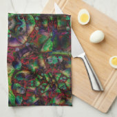 フラワーかわいらしバースト抽象芸術 キッチンタオル (四つ折り)