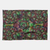 フラワーかわいらしバースト抽象芸術 キッチンタオル (横)