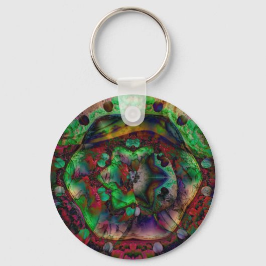 フラワーかわいらしバースト抽象芸術 キーホルダー (正面)