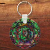 フラワーかわいらしバースト抽象芸術 キーホルダー (正面)