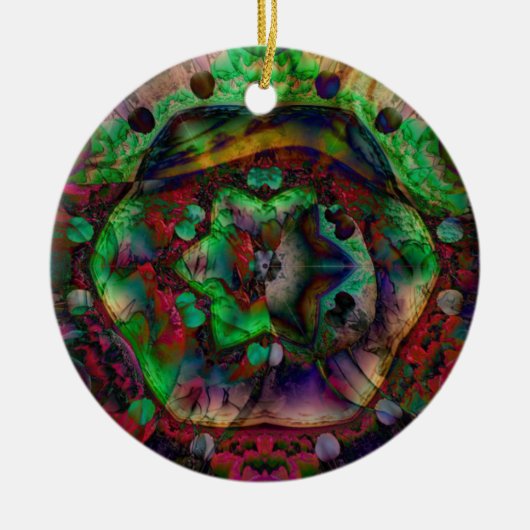 フラワーかわいらしバースト抽象芸術 セラミックオーナメント (正面)