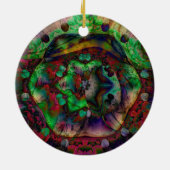 フラワーかわいらしバースト抽象芸術 セラミックオーナメント (裏面)